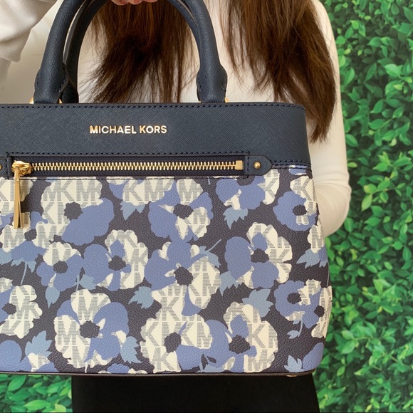 Hailee Michael Kors Xs Satchel Navy Floral - Picture 4 of 8